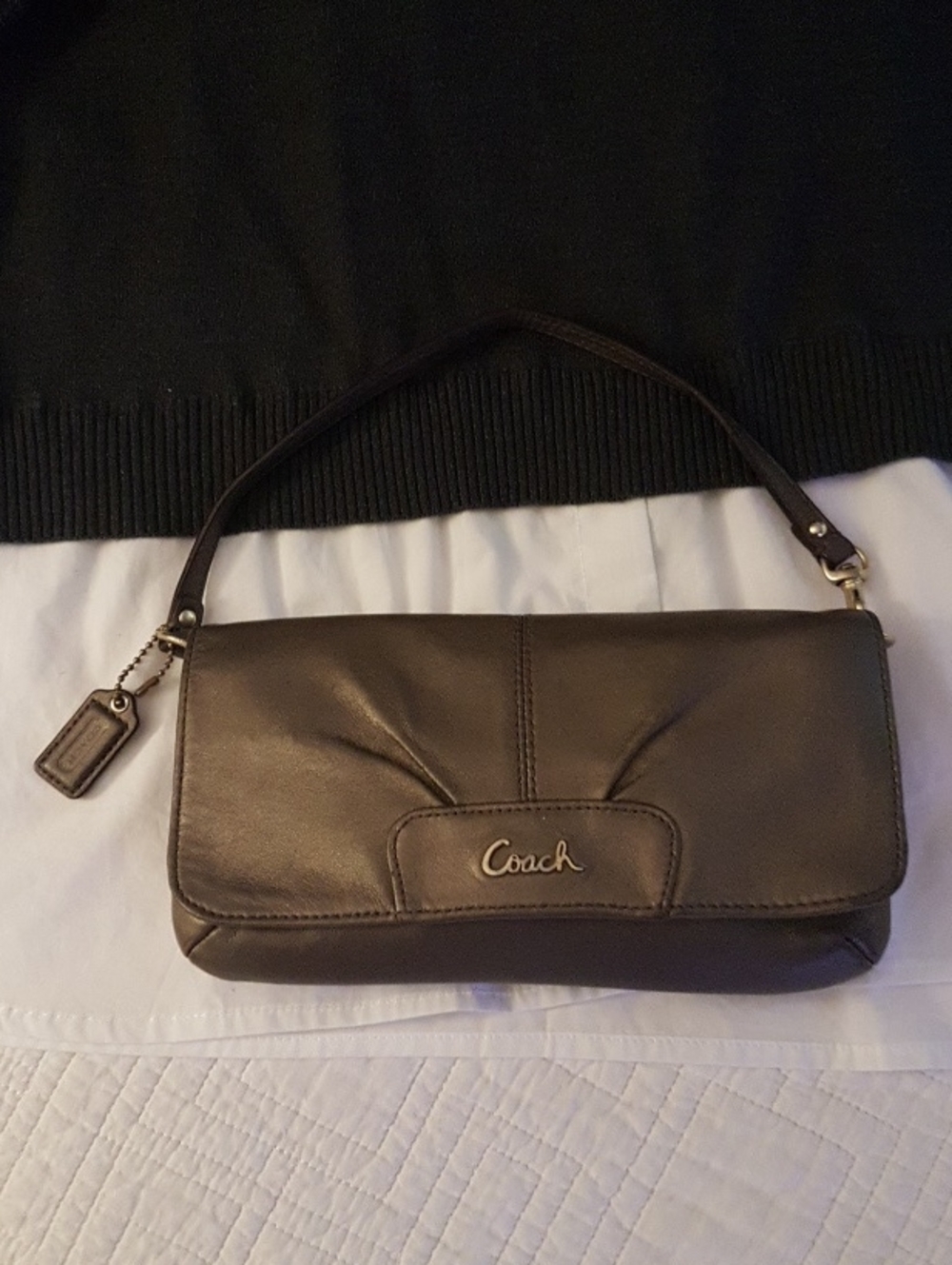 Coach Brown Leather Shoulder Bag with Top Handle